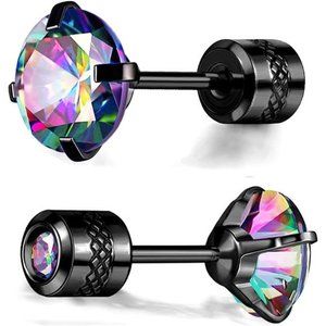 Titanium Screw Back Earrings Sleep Stud Hypoallergenic for Sensitive Ears